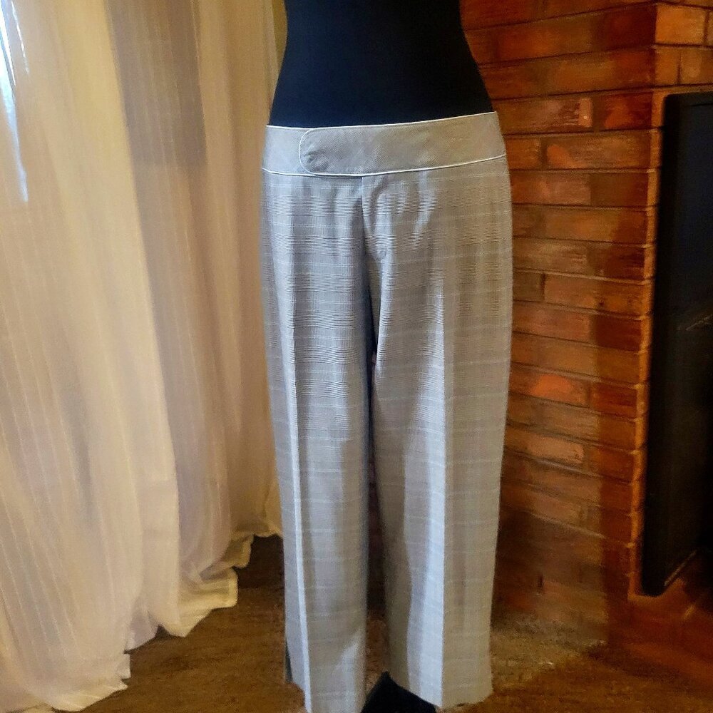 Nice West Back/Baby Blue/White Plaid Ankle Trousers - Size 8